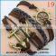 Handmade braided bracelets infinitely love charms leather anchor bracelet
