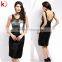 Modern fashion high neck evening dress ruffle design summer casual formal dress short