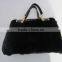 latest fashion mink fur bag with black