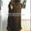 2015 new design knitted mink fur vest with raccoon fur trim