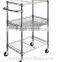 3 level Chrome Wire Shelving Storage Metal Rack with Wheels