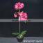 Orchid simulation potted plants, mini artificial flowers bonsai, potted green plants with white ceramic