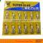 Aluminium Tube Super glue in 12pcs in packs 100% 502