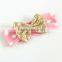 Popular design baby cotton headband polka dot hair accessories bow top kids knitted baby headband