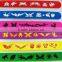 Debossed logo silicone slap band bracelets with color filled