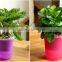 Self Watering Small Round Plastic Planter Wholesale Outdoor Flower Pots