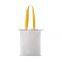 High quality portable reusable white shopping bag with colorful handle