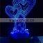 hotsale acrylic 3D illusion 7 color change lamp