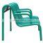 high backed outdoor metal resting bench