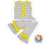 Wholesale Pink Stripe Baby Girl Ruffle Outfits Newborn Clothing Sets 100% Cotton Childrens Boutique Clothing