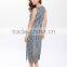 Korean new style vertical stripes tight women crumple dress