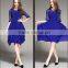 Lady goffer new fashion half sleeve lace tunic dress