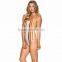 Dropped Arm Holes Crew Neckline Womens One Piece Scooped Back Neckline Swimwear Customize 80% Nylon 20% Spandex Material Stretch