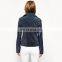 Navy biker Suede And Leather Jacket for women