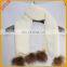 Scarf with real raccoon fur ball winter knit scarf