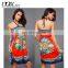 Ladies fashion dresses with pictures of printed spaghetti strap african dresses for women