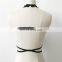 See-Through Unpadded Mesh Lined Strappy Harness Bralette Bra Crop Top Bustier