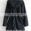 New arrival Woman clothing long trench black cotton/polyester autumn coat