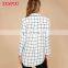 Latest Women Shirts and Tops Blouse Lattice Long Sleeve Women Tops