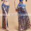 Tribal egyptian leopard ice silk sexy belly dance long skirt Q-6035#