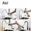 Deck mounted black 3 way fashion design brass flexible hose  Pull down Single Handle Kitchen Faucet