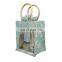 wholesale screen printed jute tote bag wooden handle shopping bag