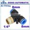 plastic connector 6mm 1/2 pneumatic compression fittings