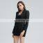 TWOTWINSTYLE Blazer For Women Notched Long Sleeve Patchwork High Waist Black Slim Elegant