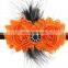 Orange and Black Over the Top Bows Girls Big Hair Bows Halloween Baby Headband Kids Autumn Hair Accessories