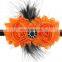 Orange and Black Over the Top Bows Girls Big Hair Bows Halloween Baby Headband Kids Autumn hair accessories