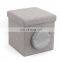 RTS Modern And Practical Home Furniture Faux Linen Folding Storage Ottoman Stool With Pocket