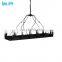 Decorative large industrial led ceiling hanging black wrought iron chandelier pendant lamp