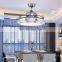 Factory direct living room restaurant bedroom silver LED fan lights modern minimalist chandelier ceiling fan  light