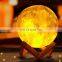 PLA 3D Print 16Colors Change Lunar USB Rechargeable LED Night Light Touch Remote control Moonlight  lamp