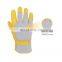 HANDLANDY yellow Whole grain goat skin palm ladies gardening gloves  working glove safety gloves guantes