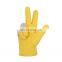 HANDLANDY yellow Whole grain goat skin palm ladies gardening gloves  working glove safety gloves guantes