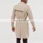 High quality brand long khaki double breasted trench coat men with belt