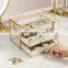 Jewelry Box Gold Luxury Gift Bracelet Velvet Crystal Glass Necklace Jewellery Ring Storage Organizer Jewelry Boxes For Jewelry