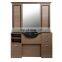 Classic Wood Salon barber furniture storage backwash basins washing shampoo bowl cabinets station with mirror