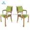 Modern Minimalist Double-Sided Carved Armrest Medical Use Dining Bedside Chair With Comfortable PU Leather Cushion