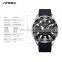 SINOBI Fashion Men's Sport Watch Stainless Steel Case Silicone Band Luminous Pointer & Index Dial Calendar Quartz Movement 1255G