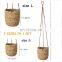 Hot Sale Water Hyacinth Woven Hanging Plant Pot Seagrass Wicker Ceiling Wall Hanging Planter Basket Cover for Flower Pot