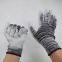 striped wave black and white polyester 13 gauge knitted pu palm coated anti-static safety work gloves