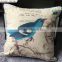 flower and birds Pillow with digital print