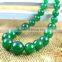 Fashion 6-14mm natural green jade bead necklace