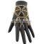 Golden Metal Fringed Multilayered Bracelet with Ring
