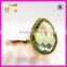 New arrival fashionable 925 sterling silver simple style faced light green natural peridot ring