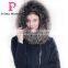 New Design Winter Women Medium Length Slim Fit Coat With Silver Fox Hat Overcoat