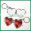 Heart Shape with Sticker Iron Compact Comestic Mirror Key Chain