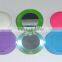 Plastic round pocket makeup mirror with led light